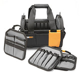 ToughBuilt - Bolso de herramientas modular de 12 "| 61 bolsillos y presillas, portaherramientas eléctricas/de mantenimiento, mango acolchado duradero, 3 divisores de bolsillo extraíbles, organizador/caja de herramientas - (TB-81-12)