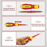 HOUSERAN Juego de 26 Desarmadores Aislados de 1000V, Desarmadores Electrotécnico con Estuche, Destornillador con Hojas Intercambiables, Destornillador para Reparaciones Domésticas