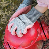 HOMEANING Guantes de jardinería para mujeres y hombres, guantes protectores recubiertos de nitrilo y goma, guantes de jardín a prueba de espinas, guantes de trabajo al aire libre, azul, verde, gris, rosa (talla M a XL) (mediano, goma, 6 pares, rosa)