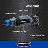 Hammerhead HART012 - Herramienta giratoria de 1,2 amperios con 62 accesorios y funda de transporte