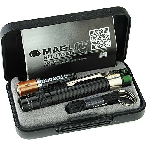 Maglite, Solitaire Spectrum Series Linterna LED, AAA, cuerpo negro, luz LED verde