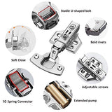 Bisagras de gabinete de cierre suave para armario de superposición parcial de 1,27 cm, bisagras ocultas europeas para armario de cocina, bisagras de puerta de armario de acero inoxidable para armario sin marco con tornillos de montaje (1,27 cm)