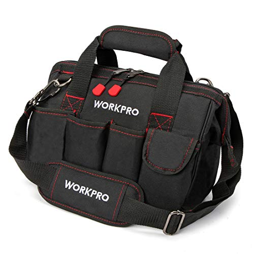 WORKPRO W081020A bolsa de almacenamiento compacta para herramientas, boca ancha superior, 12 pulgadas