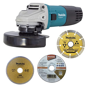 KIT MAKITA Esmeriladora Angular 850w con 3 discos de corte Abrasivo, para Concreto y Mármol