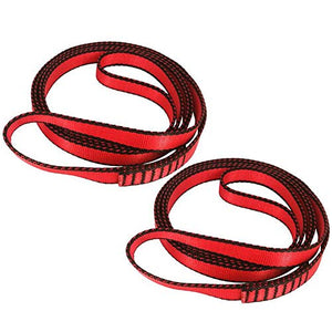 FOSER - Eslinga de nailon de 18 mm, cuerda de nailon de 23 KN, se aplica a escalada, montañismo, senderismo, descenso, equipo de emergencia, etc. (rojo (2 unidades), 60 cm