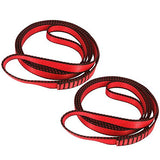 FOSER - Eslinga de nailon de 18 mm, cuerda de nailon de 23 KN, se aplica a escalada, montañismo, senderismo, descenso, equipo de emergencia, etc. (rojo (2 unidades), 60 cm