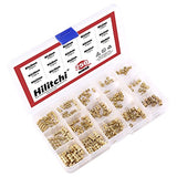 Hilitchi 250 piezas M2/M3/M4 rosca hembra de latón moleteado insertos roscados insertos insertados surtidos Kit surtido