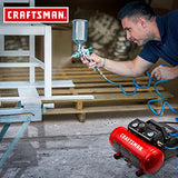 Craftsman Compresor de aire portátil de 3/4 HP de 1.5 galones, máximo 135 PSI, 1.5 CFM a 90 psi, tanque de aire libre de aceite, herramienta de aire eléctrica, CMXECXA0200141A, rojo