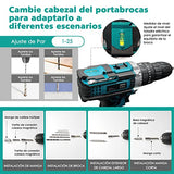 Juego de Taladro Eléctrico Inalámbrico con Dos Baterías de Litio de 3.0Ah, LED Incorporado, 2 Velocidades Variables de 3/8'', Impacto de Mandril sin Llave, 25 + 1 Embrague, Cargador Rápido para Mejoras en el Hogar y Proyectos de Bricolaje, 29 Piezas