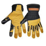 Guantes de trabajo de cuero para hombres y mujeres, guantes mecánicos, guantes de trabajo con pantalla táctil, guantes de seguridad, 1 par (mediano)