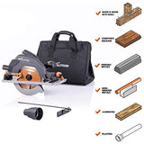 Evolution Power Tools R185CCSX+ Kit de sierra circular multimaterial de 7-1/4 pulgadas con bolsa de transporte