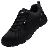 LARNMERN Zapatos con Punta de Acero para Hombre, Zapatos de Seguridad para Trabajo con Bandas Reflectantes Zapato Ligero para construcción Industrial(27.0 cm)