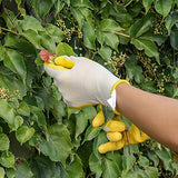 Handlandy - Guantes de jardín para mujer, sin látex, 3 pares, transpirables, con revestimiento de nitrilo, pequeños, guantes de trabajo para patio (6 pares, 2 azules y 2 amarillos y 2 violetas)