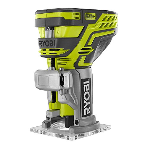 Ryobi P601 One+ - Enrutador de base fija inalámbrico de iones de litio de 18 voltios con ajuste de profundidad sin herramientas (solo herramienta) (embalaje no minorista)