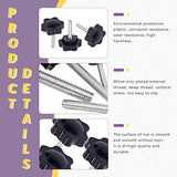 Swpeet 60 pomos de estrella de mano M4 x 20 con forma hexagonal de rosca macho de metal con tuercas hexagonales de acero inoxidable 304 y kit surtido de arandelas planas, tornillo de sujeción de plástico con mango atornillado (M4 x 20)