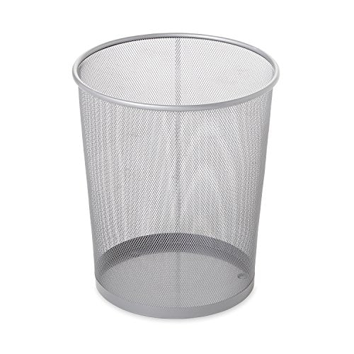 Rubbermaid Commercial Concept Collection Cubo de basura de metal de malla, 5 galones, plata (FGWMB20SLV)