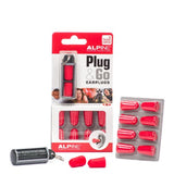 Alpine Plug&Go - Tapones para los oídos desechables con cancelación de ruido, 10 unidades, color rojo