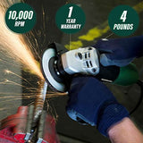 Metabo HPT G12SR4 molinillo angular de 4-1/2 pulgadas, estuche y 5 ruedas abrasivas incluidas, 6.2-Amp, compacto y ligero