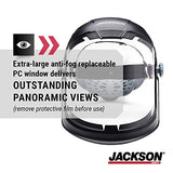 Jackson Safety Maxview - Protector facial con trinquete, tinte transparente, antiniebla, negro, 14201 (retira la película protectora de los protectores faciales antes de usarlos)