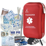 Kit de Primeros Auxilios – 163 Piezas Impermeable portátil Lesiones Esenciales y Cruz roja, Kits de Equipo médico de Emergencia: para Coche, Cocina, Camping, Viajes, Oficina, Deportes y hogar