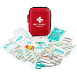 First Aid Kit for Emergency - 150 Piece - Car, Home, Travel, Camping, Hiking or Office - Reflective Cross and Red Case Fully Packed w/Medical Supplies