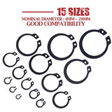 Hilitchi 150-Pcs Alloy Steel External Circlip Snap Retaining Clip Ring Assortment Kit - Size: 4mm to 28mm