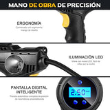 SPOWAY Inflador De Neumáticos, Compresor De Aire Portátil De 20 V, Bomba De Aire Portátil para Neumáticos De Coche, con Pantalla LCD, Luces Led, Adecuado para Motocicletas, Automóviles, Etc.