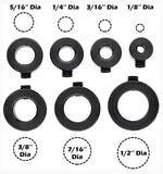 Juego de collarines de broca para taladro - El kit incluye: 1/8 ", 3/16", 1/4 ", 5/16", 3/8 ", 7/16" y 1/2 pulgada con una llave Allen para apretar el Detiene los tornillos de fijación (7 piezas)