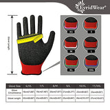 EvridWear - Guantes de trabajo de seguridad para hombres y mujeres (látex arrugado, revestimiento a mano, 12 pares)