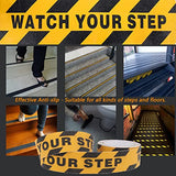 Cinta Antiderrapante,Cinta de Seguridad Señalización'Watch Your Step',Cinta de paso de Tracción Antideslizante con tira de Agarre Enrollable de Seguridad,Uso Amplio