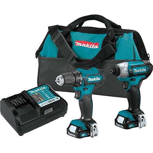 Makita CT232 12V Max CXT - Kit combinado inalámbrico de iones de litio (2 unidades, 1,5 Ah)