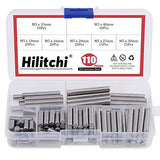 Hilitchi - Juego de 110 pines de acero inoxidable para estante de soporte de alfileres de sujeción de elementos surtidos, tamaño incluye 5 mm x 10 mm, 16 mm, 20 mm, 25 mm, 30 mm, 35 mm y 40 mm