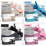 Guantes desechables de vinilo rosa pequeños, paquete de 100 unidades, sin látex, sin polvo, guantes quirúrgicos, para el hogar, limpieza y alimentos, 3 mm de grosor