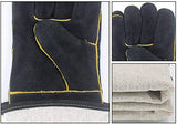 QQX Guantes de Soldador de Estilo Deportivo 16 IN Guantes Largos, Seguros y duraderos, Guantes de Soldadura Resistentes al Calor, Mitones for soldadores/Chimenea/Camping/Cocina/Jardinería