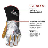 Lincoln - Guantes de soldadura eléctricos resistentes al calor | Mano reflectante aluminizada | Grande | K2982-L