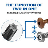 RONMAR Juego de destornilladores Torx magnéticos de 13 piezas, a prueba de manipulaciones de seguridad, T4, T5, T6, T7, T8, T9, T10, T15, T20, T25, T27, T30, T40 (rojo)