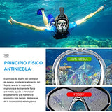 Hisemy Máscara de Buceo, 180° Vista Facial Completa Mascara de Buceo, Libre Anti vaho y Anti Fugas con Montaje de cámara para Adultos y Niños(L-XL)