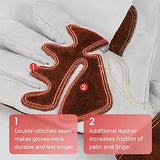 YESWELDER Guantes de soldadura específicos TIG de cuero de grano de 12 pulgadas, guantes resistentes al calor y al fuego para soldador, guantes de piel de cabra para soldador, soldadura TIG, parrilla, chimenea, horno, barbacoa (M)