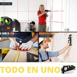 SEAFON Nivelador láser de línea, Medidor Láser Multipropósito + Cinta Métrica de 2,5 m, nivelador laser fácil uso para aplicar en techo/piso/pared nivel laser (negro)