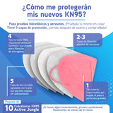 Active Jungle | Kit 10 Cubrebocas KN95 Adulto Rosas | 5 Capas Termoselladas con Garantía de Fabricación | Mascarillas de Seguridad | Diseño Ergonómico con Cómodo Puente Nasal y Elásticos Suaves | Protección contra Virus, Micropartículas y Gotículas de Tos