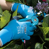 Brigic Guantes impermeables, flexibles y de gran agarre, guantes de trabajo impermeables con látex de doble revestimiento, guantes de jardinería para limpieza (1, mediano)