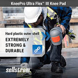 Sellstrom KneePro - Rodilleras Ultra Flex III - Protección resistente y comodidad para construcción, jardinería, ejército, trabajo de pisos, gris y naranja