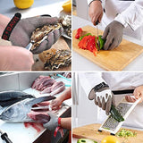 BCPPO Guantes de Trabajo Anticorte Guantes De COTA De Malla De Acero Inoxidable para Cocina, Guantes Resistentes A Cortes De Chef Seguros para Uso Alimentario, Antideslizante Y Fácil De Limpiar