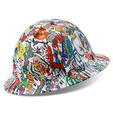 ACERPAL Casco de seguridad aprobado por OSHA de ala completa, casco de seguridad, caos de personajes, dibujos animados y anime, diseño personalizado, Cascos de Construcción, suspensión de trinquete ajustable de 6 puntos