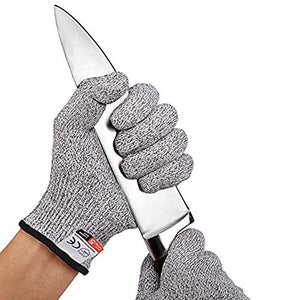 FUSHANG Guantes Resistentes al Corte, Nivel 5 protección de la Cocina Grado alimenticio Guantes de Seguridad para el Corte de Carne, Cocina, Corte, Corte y pelar, carpintería, 1 par