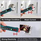 Auroland Probador de voltaje sin contacto con 9 engranajes de sensibilidad ajustable, sensor de voltaje, bolígrafo, probador de circuito de CA, pantalla LCD, linterna LED, rango de alarma de 12 V-1000 V y juicio de cable vivo/nulo AC1