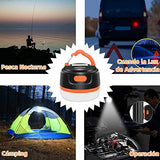 Yostyle Lámpara de Camping, IP66 LED de Luz de Emergencia 8 Modos, Recargable 2 en 1 Linterna iluminación Exterior Portátil con Gancho para Pesca Naranja