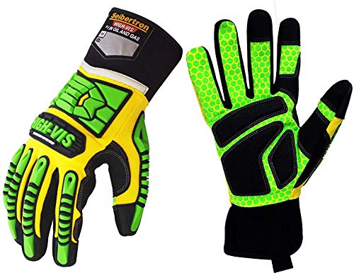 Seibertron HIGH-VIS SDXG2 Dexterity Super Grip Gel Oil & Gas Anti-Vibración Protección de Impacto Guantes CE EN388 4131 XXL