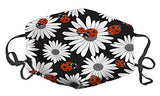 Mascarillas Bocas Unisex Antipolvo Masks Reutilizable Mascarilla Decorativa Mascarilla, Las flores de manzanilla y mariquitas, 7.08"X5.12"