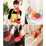 Cocina goma limpieza guantes con forro interior hogar Thickening PU Guante de látex de lavado impermeable 2 pares